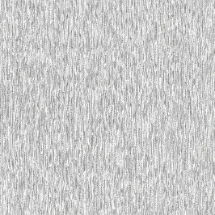 Rasch Trianon Vliestapete - Grau, Uni, 10,05 x 0,53 m - Strukturierte Tapete in hellem Grau mit feinen, vertikalen Linien für eine subtile und elegante Wandgestaltung.