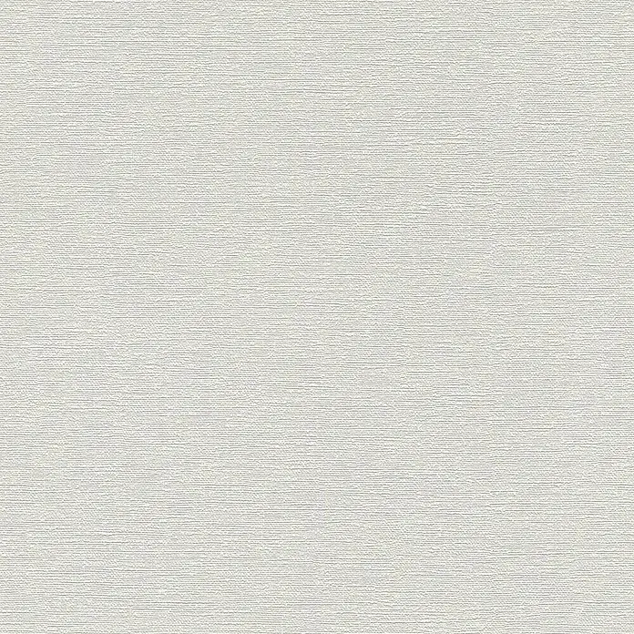 Rasch Tapetenwechsel Vliestapete I - Grau, Uni, 10,05 x 0,53 m - Eine Nahaufnahme von weißem Leinenpapier, das eine subtile, strukturierte Oberfläche mit einer weichen, matten Optik zeigt.