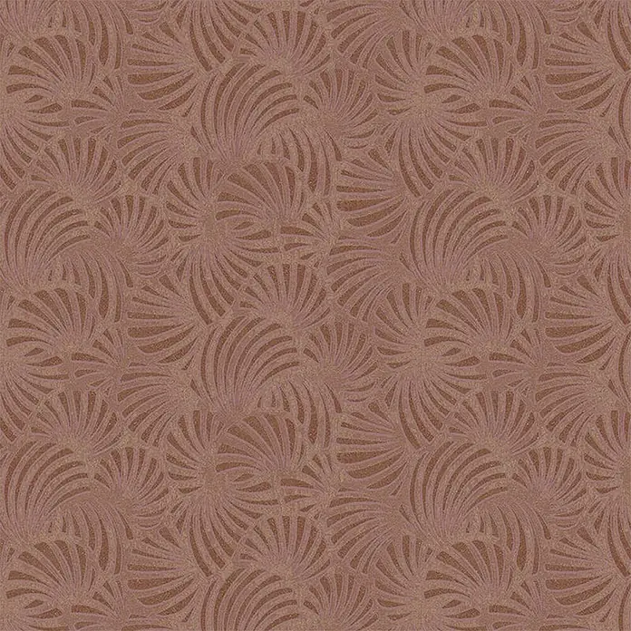 Marburg Nabucco Vliestapete Muscheloptik - Rot, Grafisch, 10,05 x 0,53 m - Elegante Tapete in Braun mit einem fächerförmigen Muster, das eine warme und einladende Atmosphäre schafft. Perfekt für stilvolle Innenräume.