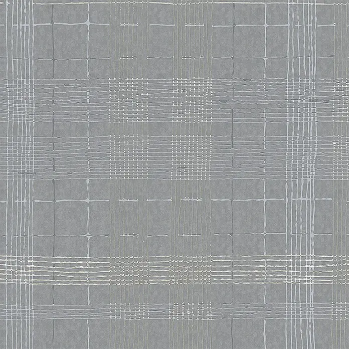 Marburg Casual Vliestapete Karrierte Linien - Grau, Streifen, 10,05 x 0,53 m - Graues Tapetenmuster mit weißen Linien, die ein kariertes Design erzeugen. Moderne Wandgestaltung für stilvolle Innenräume.