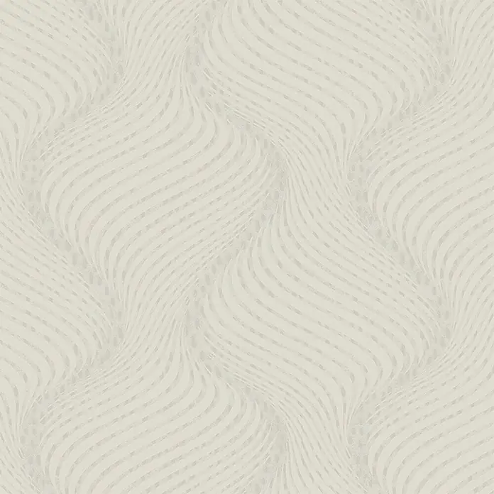 Marburg La Veneziana III Vliestapete Welle - Beige, Wellen, 10,05 x 0,53 m - Nahaufnahme einer Tapete mit einem eleganten, wellenförmigen Muster in sanften, neutralen Farbtönen. Die Textur verleiht jedem Raum eine subtile Tiefe.