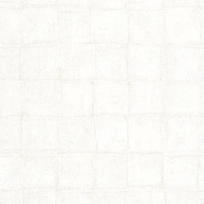 Marburg Casual Vliestapete Karomuster - Greige, Grafisch, 10,05 x 0,53 m - Ein elegantes, weißes Tapetenmuster mit subtilen, quadratischen Motiven, das jedem Raum eine ruhige und stilvolle Atmosphäre verleiht.