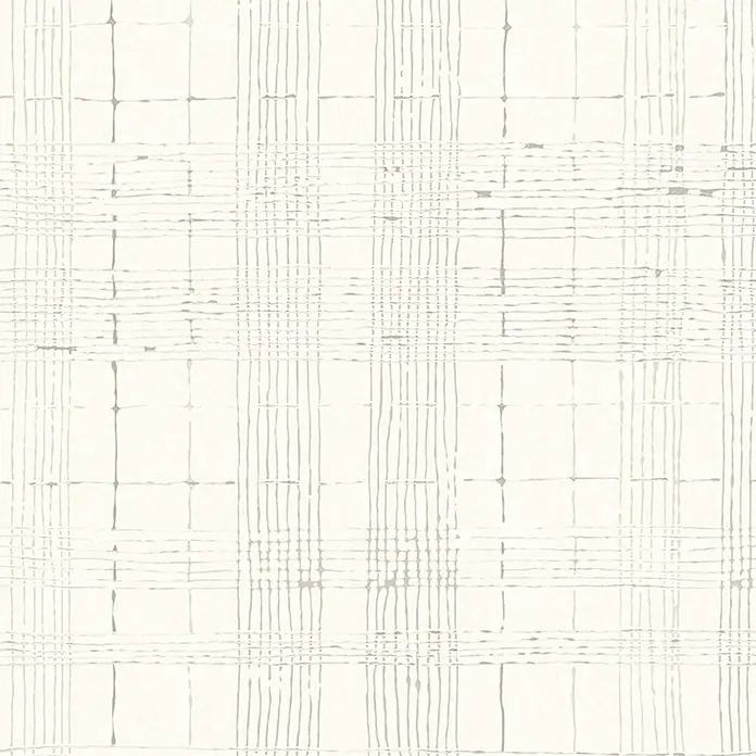 Marburg Casual Vliestapete Karrierte Linien - Hellbeige, Streifen, 10,05 x 0,53 m - Dieses Bild zeigt ein detailreiches Textilmuster mit einem sanften, karierten Design in hellen Farbtönen, ideal für Stoffdesigns.
