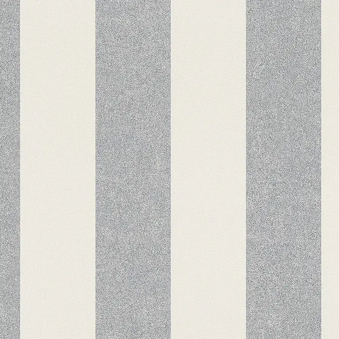 Marburg La Veneziana IV Vliestapete - Beige/Grau, Streifen, 10,05 x 0,53 m - Silberne und cremefarbene Streifen auf der strukturierten Tapete erzeugen einen eleganten und klassischen Look für stilvolle Innenräume.