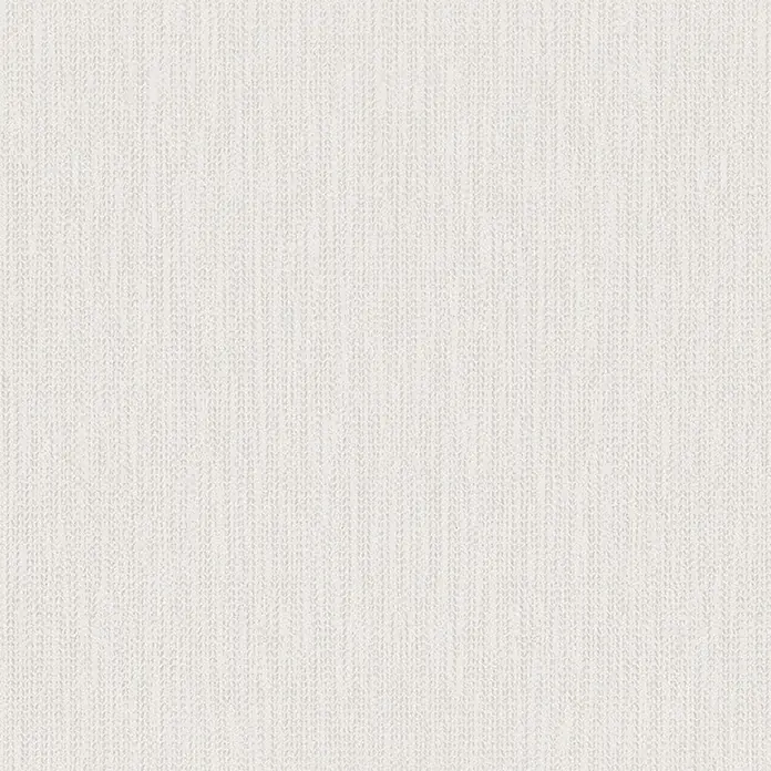 Marburg La Veneziana IV Vliestapete - Beige, Grafisch, 10,05 x 0,53 m - Detailaufnahme einer weißen Vinyltapete mit feiner Leinenstruktur, ideal für Wanddekorationen und Innendesign.