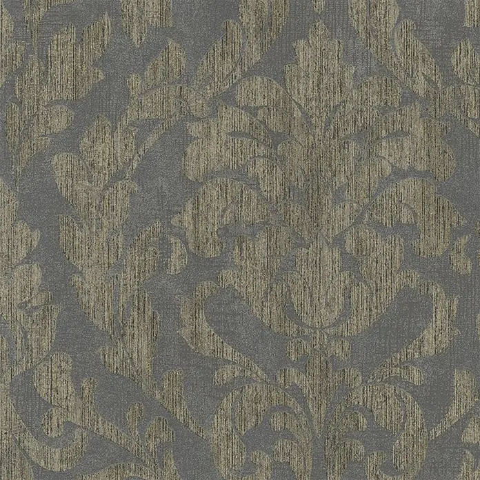 Marburg Nabucco Vliestapete - Schwarz/Braun, Ornament, 10,05 x 0,53 m - Graue Tapete mit floralem Muster, die eine elegante und stilvolle Atmosphäre in jeden Raum bringt. Das dezente Design macht diese Tapete vielseitig.