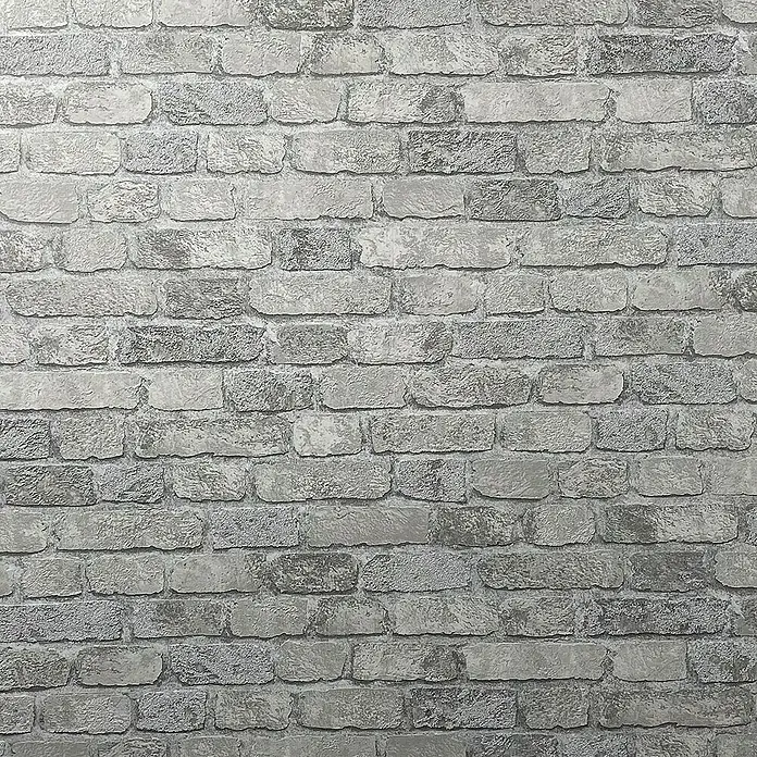 Marburg Sand & Stones Vliestapete Steinmauer II - Grauweiß, Steinoptik, 10,05 x 0,53 m - Graue Backsteintapete mit realistischer Textur für eine moderne Wandgestaltung und stilvolles Ambiente.