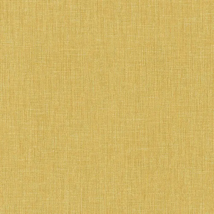 A.S. Création Metropolitan Stories Vliestapete Textiloptik - Gelb, Uni, 10,05 x 0,53 m - Goldener Textilstoff: Nahaufnahme eines goldfarbenen Textilstoffs mit feiner Webstruktur, ideal für Möbelbezüge oder Dekorationsprojekte.