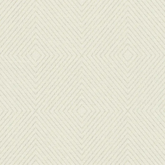A.S. Création Metropolitan Stories Vliestapete Kachel - Creme, Grafisch, 10,05 x 0,53 m - Beige Tapete mit dezentem Rautenmuster für eine stilvolle und moderne Wandgestaltung im Wohnbereich oder Büro.