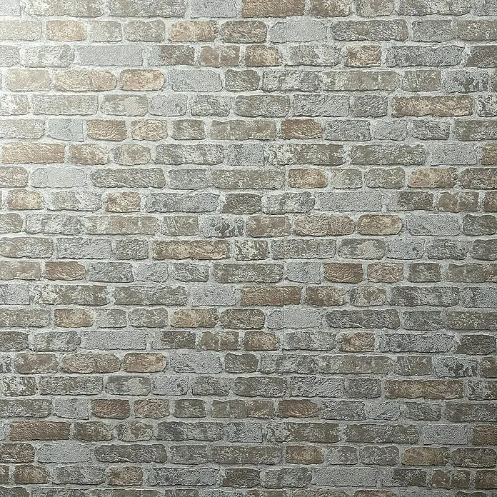 Marburg Sand & Stones Vliestapete Steinmauer II - Graubeige, Steinoptik, 10,05 x 0,53 m - Graue Ziegelwand-Tapete mit rustikalem Charme, die jedem Raum eine gemütliche und einladende Atmosphäre verleiht.