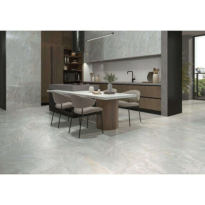Halcón Porculanska pločica Fame Grey Satin  (120 x 60 cm, Svijetlo siva, Svilenkasti mat) | BAUHAUS