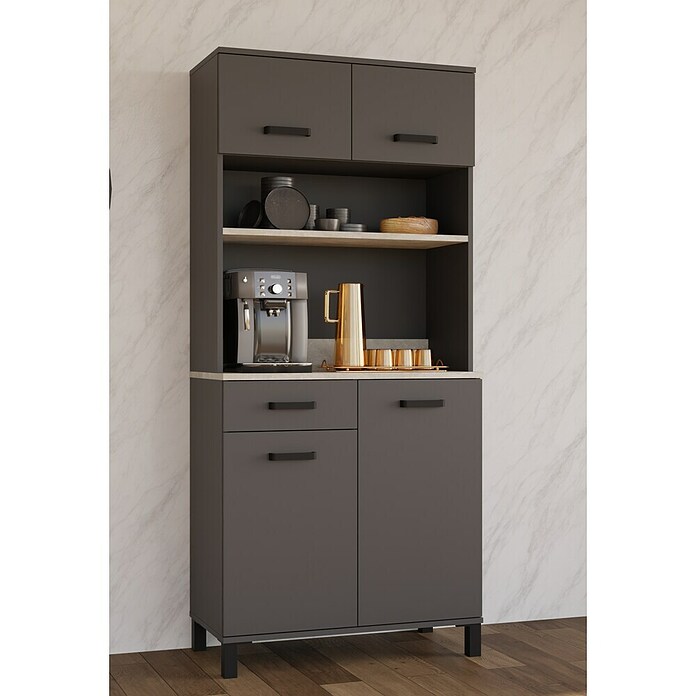 Stolarz-Lempert Buffetschrank Linda (Breite: 80 cm, Anthrazit) | BAUHAUS