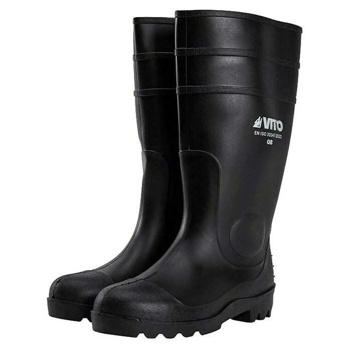 Vito Botas de agua (Talla de pie: 44, Negro, Hasta la rodilla) | BAUHAUS