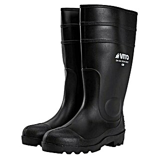 Vito Botas de agua (Talla de pie: 43, Negro, Hasta la rodilla)
