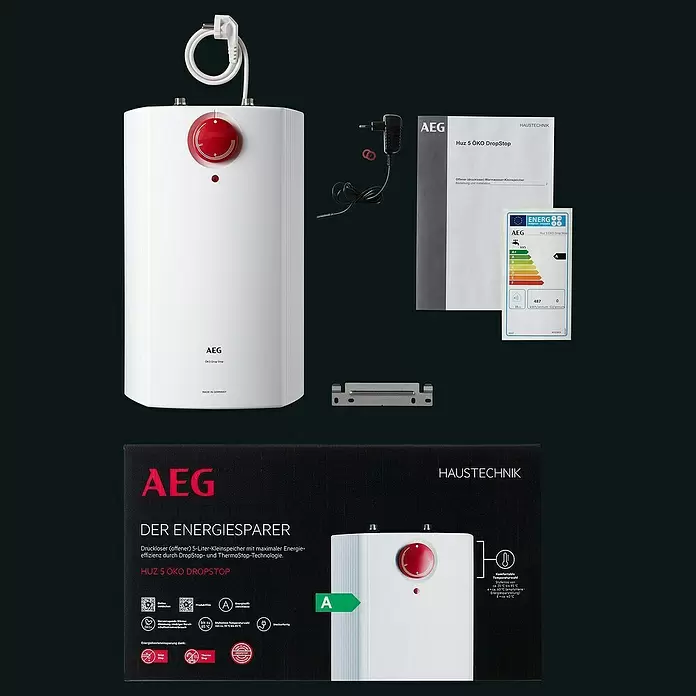 AEG Kleinspeicher HUZ 5 Öko Drop Stop5 l, Temperaturbereich: +35 °C bis +85 °C