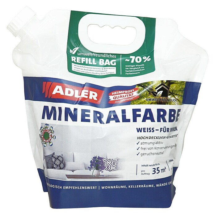 Adler Wandfarbe Refill Bag (Weiß, 7 kg) | BAUHAUS