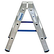 Krause Stabilo Stufen-Doppelleiter (Arbeitshöhe: 2,25 m, Anzahl Tritte: 2 x 3 Stufen, Tiefe Stufen: 80 mm, Aluminium)
