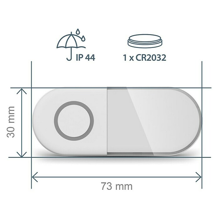 Avidsen Funk-Gong Sona-T Drahtlos (Batteriebetrieben, Grau, Reichweite ca.: 150 m) | BAUHAUS