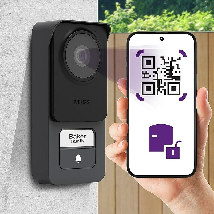 Philips WelcomeEye Türklingel mit Kamera Connect 3 WLAN Komplett-Set (Schwarz, 1.024 x 600 Pixel) | BAUHAUS