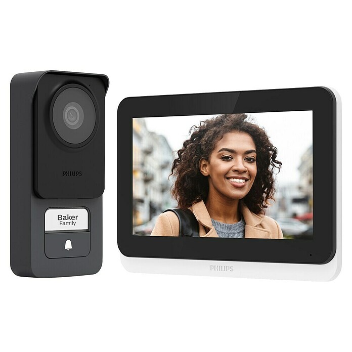 Philips WelcomeEye Türklingel mit Kamera Connect 3 WLAN Komplett-Set (Schwarz, 1.024 x 600 Pixel) | BAUHAUS