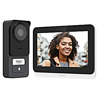 Philips WelcomeEye Türklingel mit Kamera Connect 3 WLAN Komplett-Set (Schwarz, 1.024 x 600 Pixel)