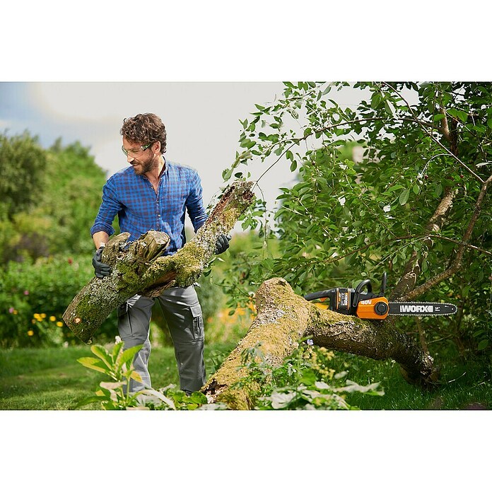 Worx Motosierra de batería (Tensión de la batería: 40 V, Iones de litio, Sin batería, 35 cm)