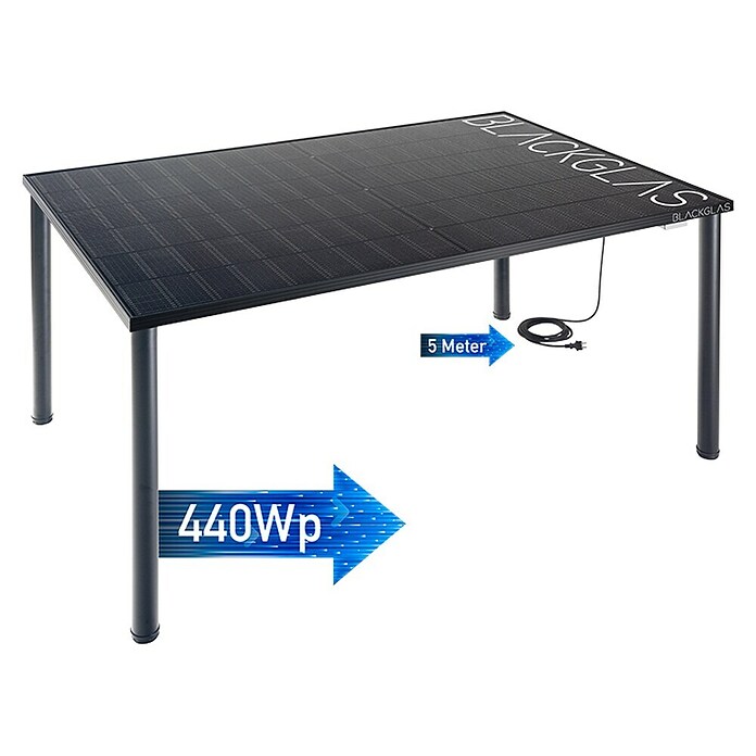 Blackglas Solar-Tischkraftwerk Geo Flare (440 W, L x B x H: 180 x 120 x 113,4 cm, Ohne Rollen) | BAUHAUS
