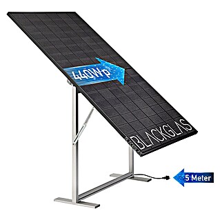Blackglas Solar-Tischkraftwerk Geo Grace (445 W, L x B x H: 180 x 120 x 180 cm, Ohne Rollen)