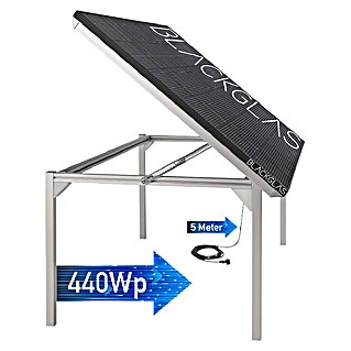 Blackglas Solar-Tischkraftwerk Geo Solix (445 W, L x B x H: 180 x 120 x 113,4 cm, Ohne Rollen)