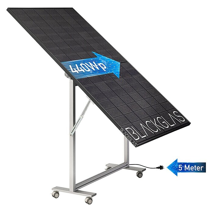 Blackglas Solar-Tischkraftwerk Geo Grace Pro (445 W, L x B x H: 180 x 120 x 180 cm, Mit Rollen) | BAUHAUS