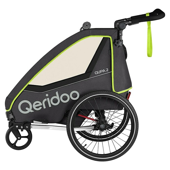 Qeridoo Kinderfahrradanhänger Qupa 2 (Zweisitzer, Lime) | BAUHAUS