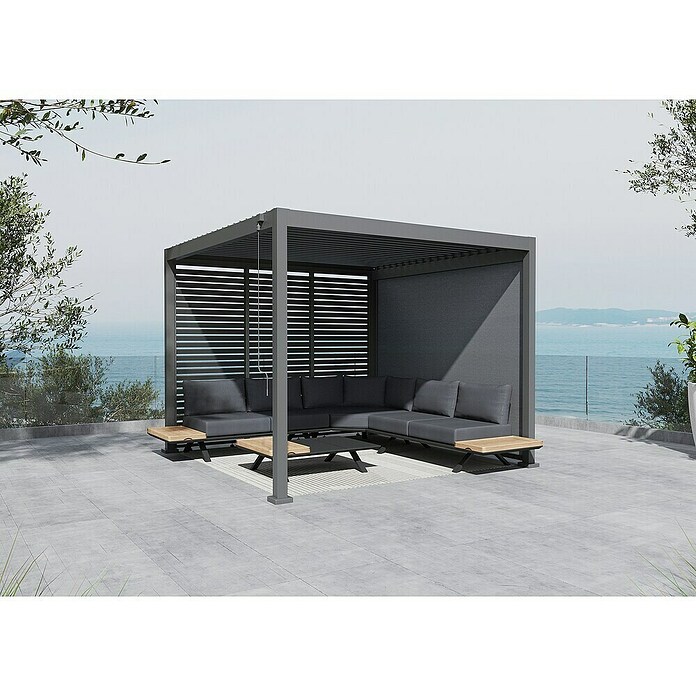 Sunfun Milos Panel lateral (An x Al: 276 x 217 cm, Antracita, Para pérgola con laterales Milos, Profundidad: 8,5 cm) | BAUHAUS