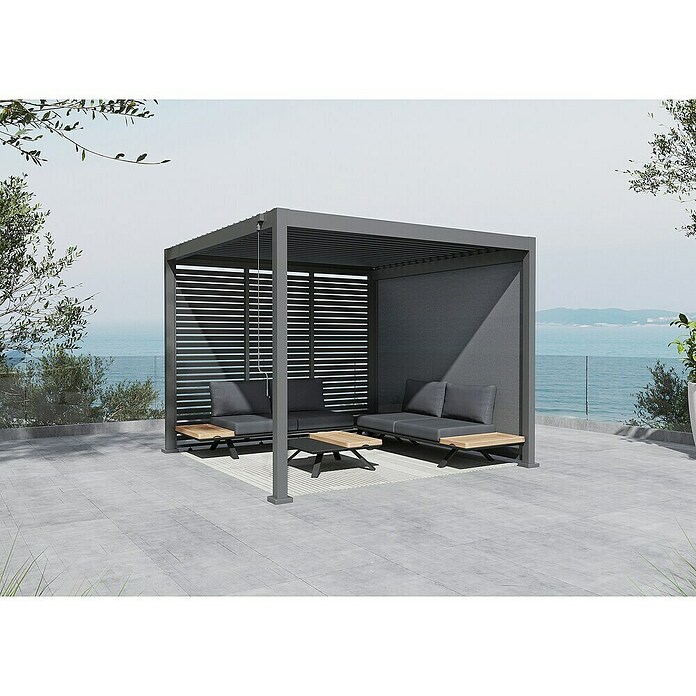 Sunfun Loungemöbel-Set Lumar/Milos (11 -tlg., Aluminium/PVC/Fiberglas/Polypropylen, Night-Grey) | BAUHAUS
