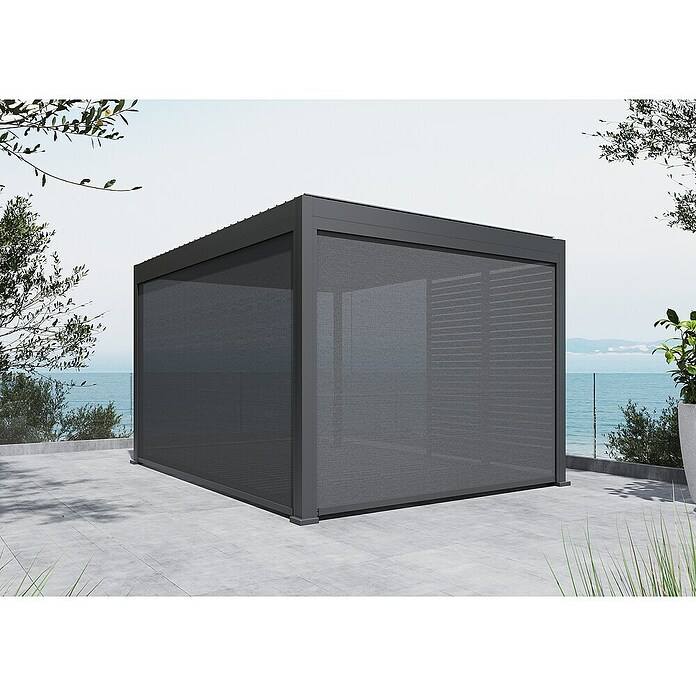 Sunfun Milos Seitenwand (B x H: 276 x 217 cm, Night-Grey, Tiefe: 8,5 cm) | BAUHAUS