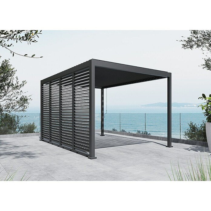Sunfun Milos Pavillon-Seitenwand Lamellen (B x H: 92 x 221,5 cm, Für alle Milos Pavillons geeignet, Anthrazit) | BAUHAUS