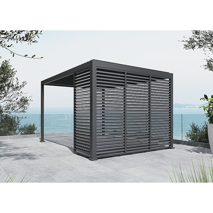 Sunfun Milos Pavillon-Seitenwand Lamellen (B x H: 92 x 221,5 cm, Für alle Milos Pavillons geeignet, Anthrazit) | BAUHAUS