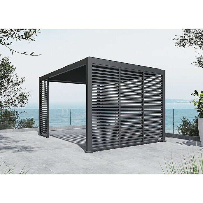 Sunfun Milos Pavillon-Seitenwand Lamellen (B x H: 92 x 221,5 cm, Für alle Milos Pavillons geeignet, Anthrazit) | BAUHAUS