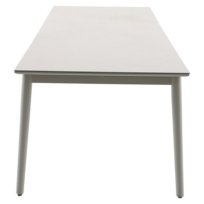 Sunfun Solo Gartentisch (L x B x H: 230 x 100 x 76,5 cm, Aluminium, Sintered Stone, Light-Greige, Ausziehbar) | BAUHAUS