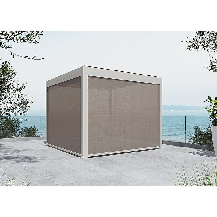 Sunfun Milos Lamellenpavillon (B x T: 294 x 294 cm, Farbe Gestell: Light-Greige, Aluminium) | BAUHAUS