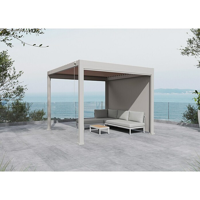 Sunfun Milos Bočna stena za paviljon  (Š x V: 276 x 217 cm, Sivo-bež, Globina: 8,5 cm) | 8298 - Gartenzelte/Pavillons | ICFA - Sonnenschutz | ICF - Sonnenschutz | IC - Freizeit im Garten | I - Stadtgarten | BAUHAUS