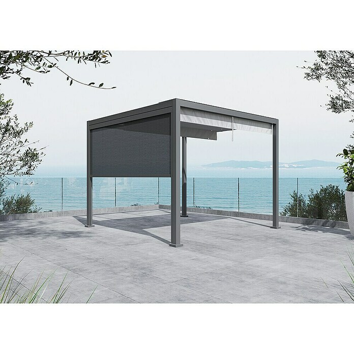 Sunfun Milos Seitenwand (B x H: 276 x 217 cm, Night-Grey, Tiefe: 8,5 cm) | BAUHAUS