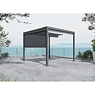 Sunfun Paviljon sa sjenilom na namatanje Milos (Š x D: 294 x 294 cm, Night-Grey, Aluminij/PVC/Staklena vlakna, 2 -dij.)