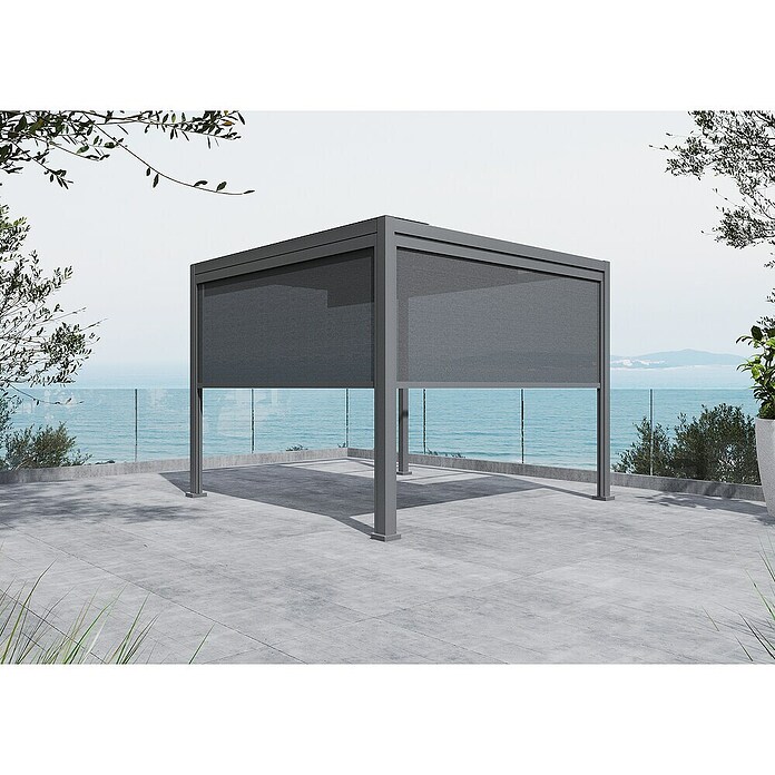 Sunfun Milos Panel lateral (An x Al: 276 x 217 cm, Antracita, Para pérgola con laterales Milos, Profundidad: 8,5 cm) | BAUHAUS
