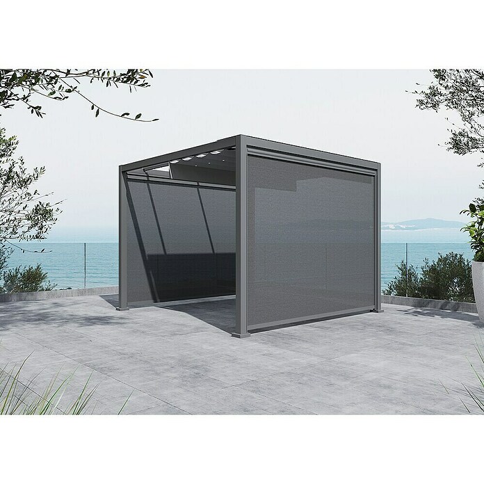 Sunfun Milos Panel lateral (An x Al: 276 x 217 cm, Antracita, Para pérgola con laterales Milos, Profundidad: 8,5 cm) | BAUHAUS