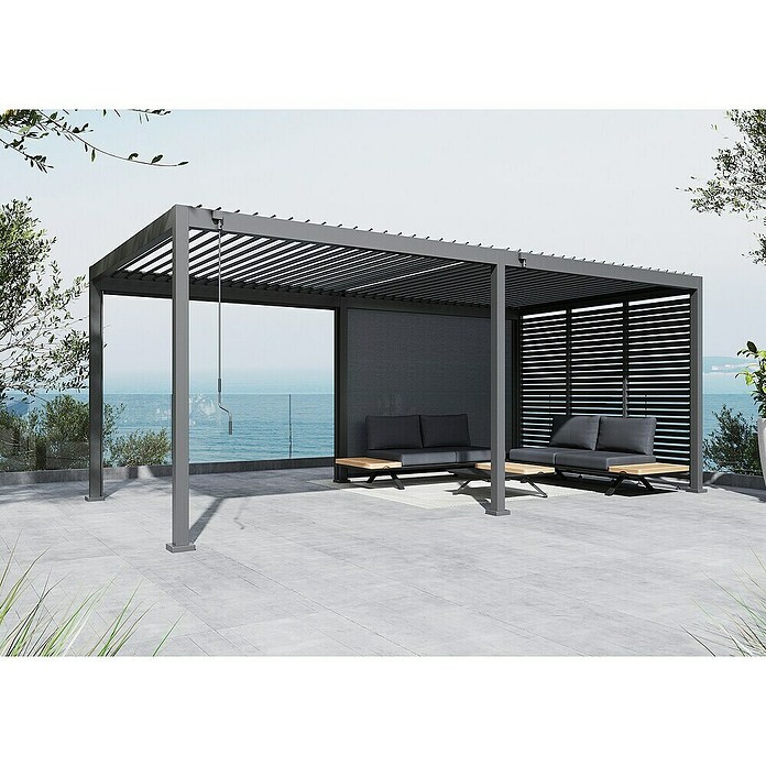 Sunfun Milos Pavillon-Seitenwand Lamellen (B x H: 92 x 221,5 cm, Für alle Milos Pavillons geeignet, Anthrazit) | BAUHAUS