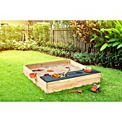 Sun Sandkasten Matschkiste (100 x 100 x 19 cm, Holz, Natur/Grau) | BAUHAUS