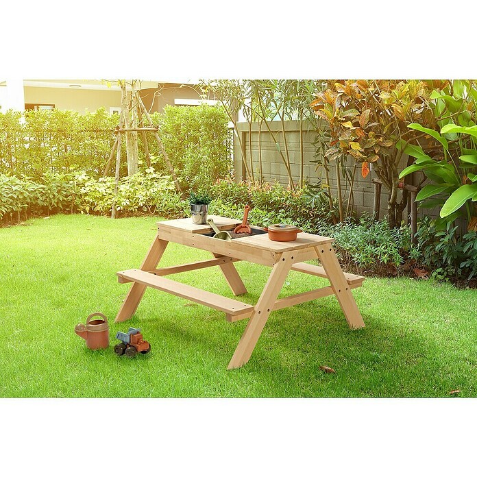 Mesa de picnic infantil (L x An x Al: 90 x 95 x 50 cm, Madera) | BAUHAUS