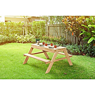 Kinder-Picknicktisch (L x B x H: 90 x 95 x 50 cm, Holz)