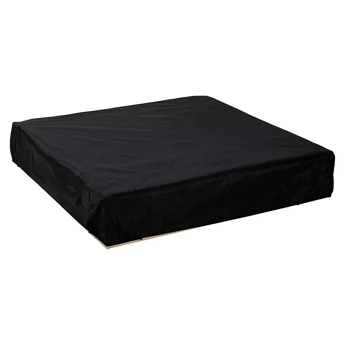 Sun Sandkasten-Schutzhülle - 105 x 105 x 17 cm, Passend für: SUN Sandkasten Matschkiste - Schwarze, rechteckige Schutzhülle aus wetterfestem Stoff, über einem Gegenstand.