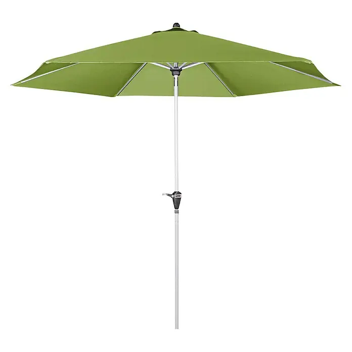Doppler Active Marktschirm rund Auto Tilt - Fresh Green, Durchmesser Bespannung: 280 cm - Sonnenschirm in Grün mit silbernem Ständer, ideal für den Garten oder die Terrasse, um Schatten zu spenden und vor Sonne zu schützen.